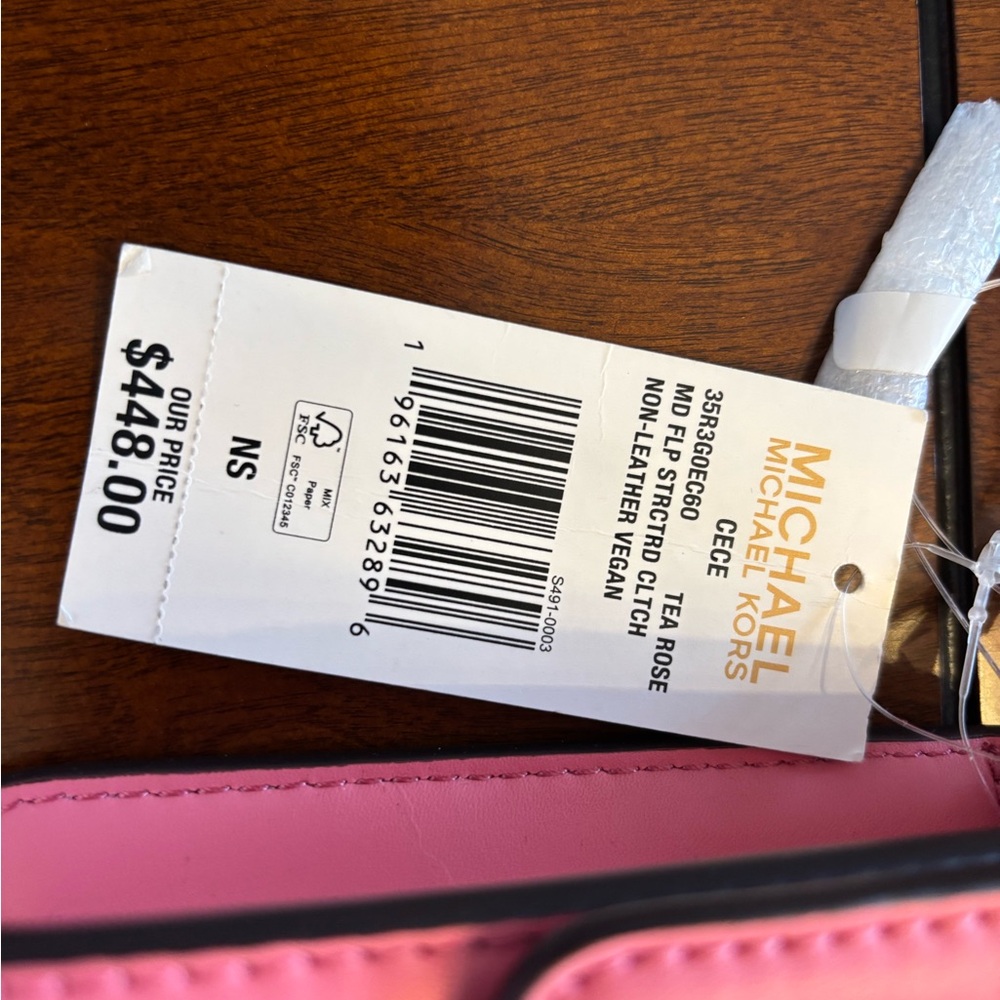 Michael Kors Pink Leather Crossbody with Gold Chain Strap NWT - Picture 3 of 6